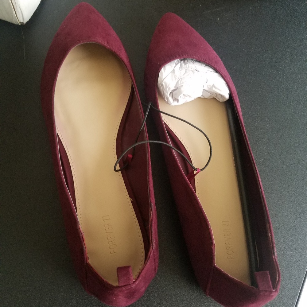 Maroon flats size 8 Forever 21